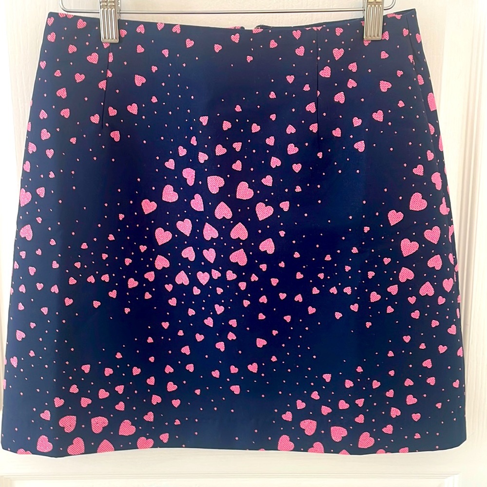 NWT Lilly Pulitzer Adler skirt in true navy heart jacquard size 2 💕💕💕